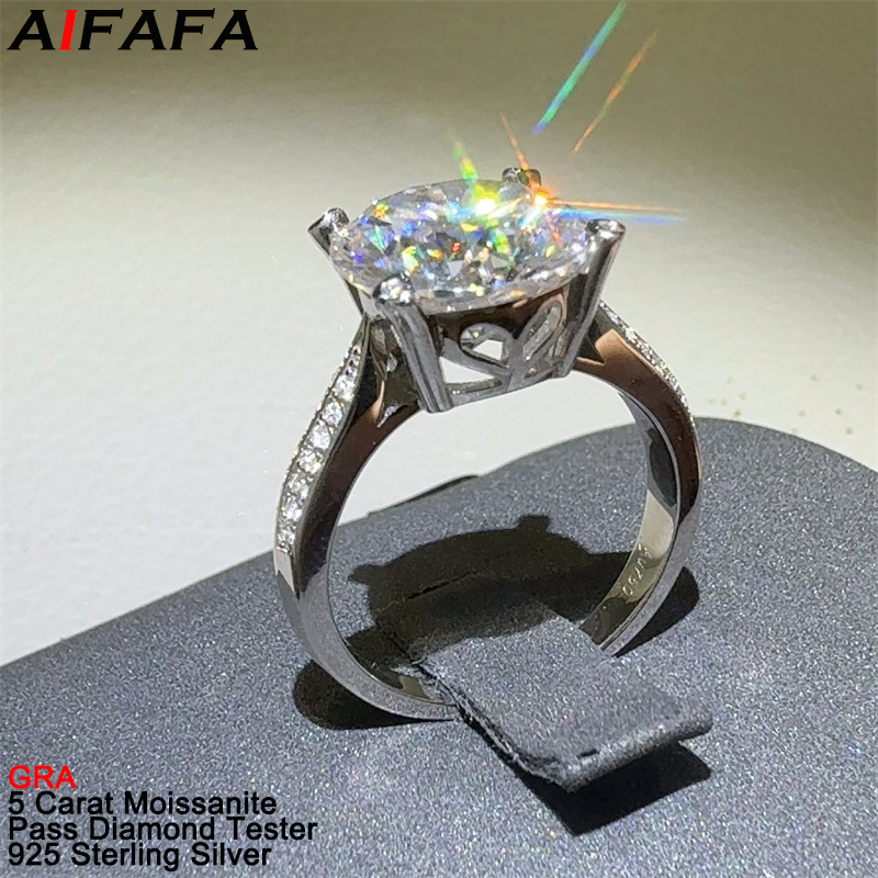 Moissanite Ring - Nuovo 5 carati D Colore VVS1