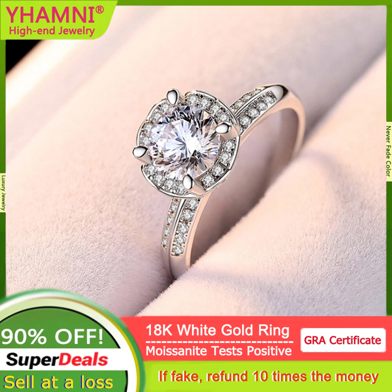 Moissanite Ring - Anello in oro bianco 18 carati