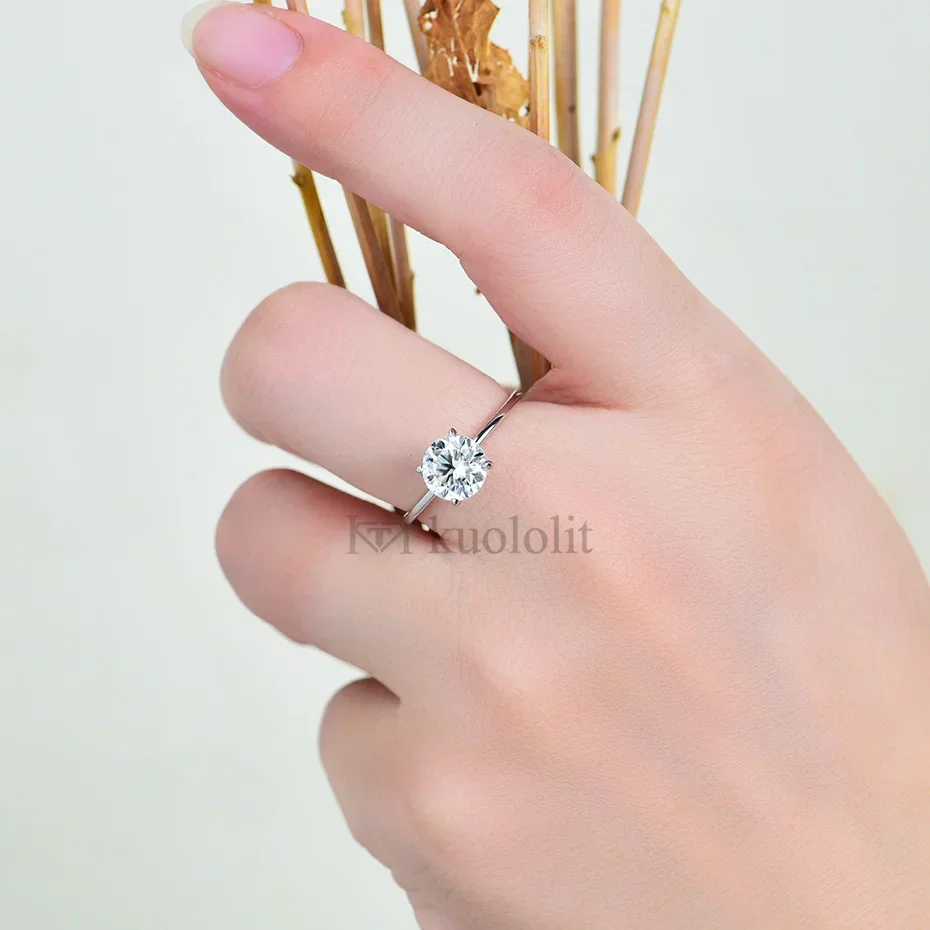 Moissanite Ring - Anello di fidanzamento e matrimonio solitario