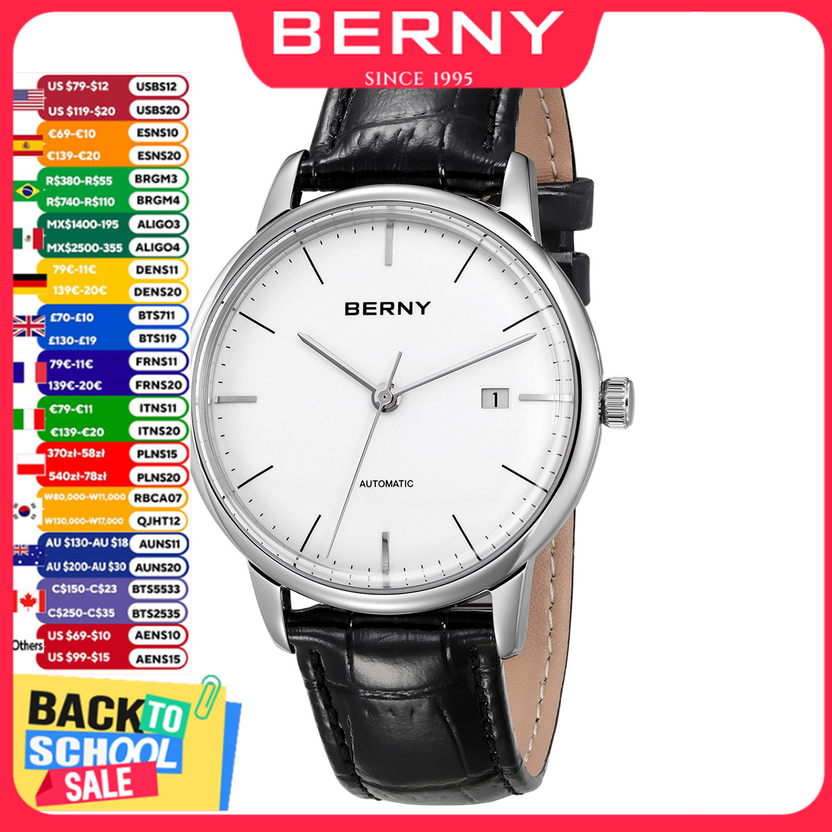 Seiko Watch Presage - BERNY Orologio meccanico da uomo MIYOTA
