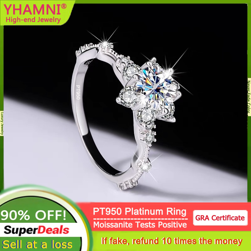 YANHUI Reale PT950 Platino Moi - Moissanite Ring recensione e prezzo