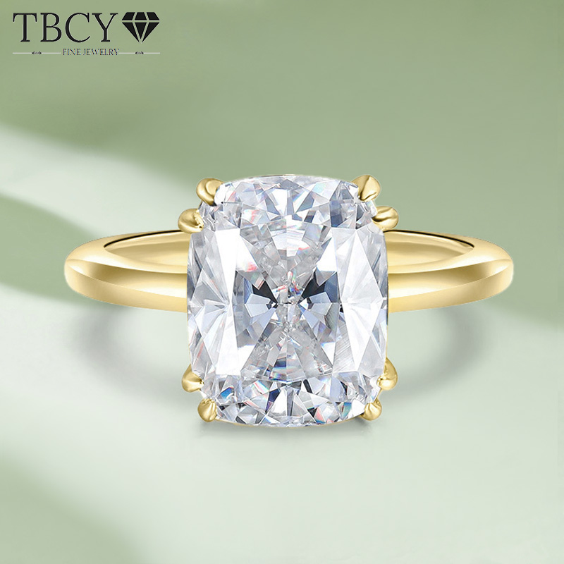 TBCYD 4CT 8*10MM D Color Cushi - Moissanite Ring recensione e prezzo