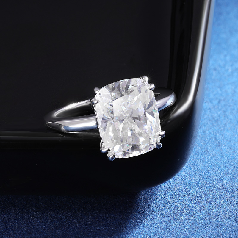 TBCYD 4CT 8*10MM D Color Cushi - Moissanite Ring recensione e prezzo