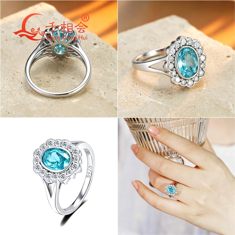 Anello Halo con Tormalina Para - Moissanite Ring recensione e prezzo