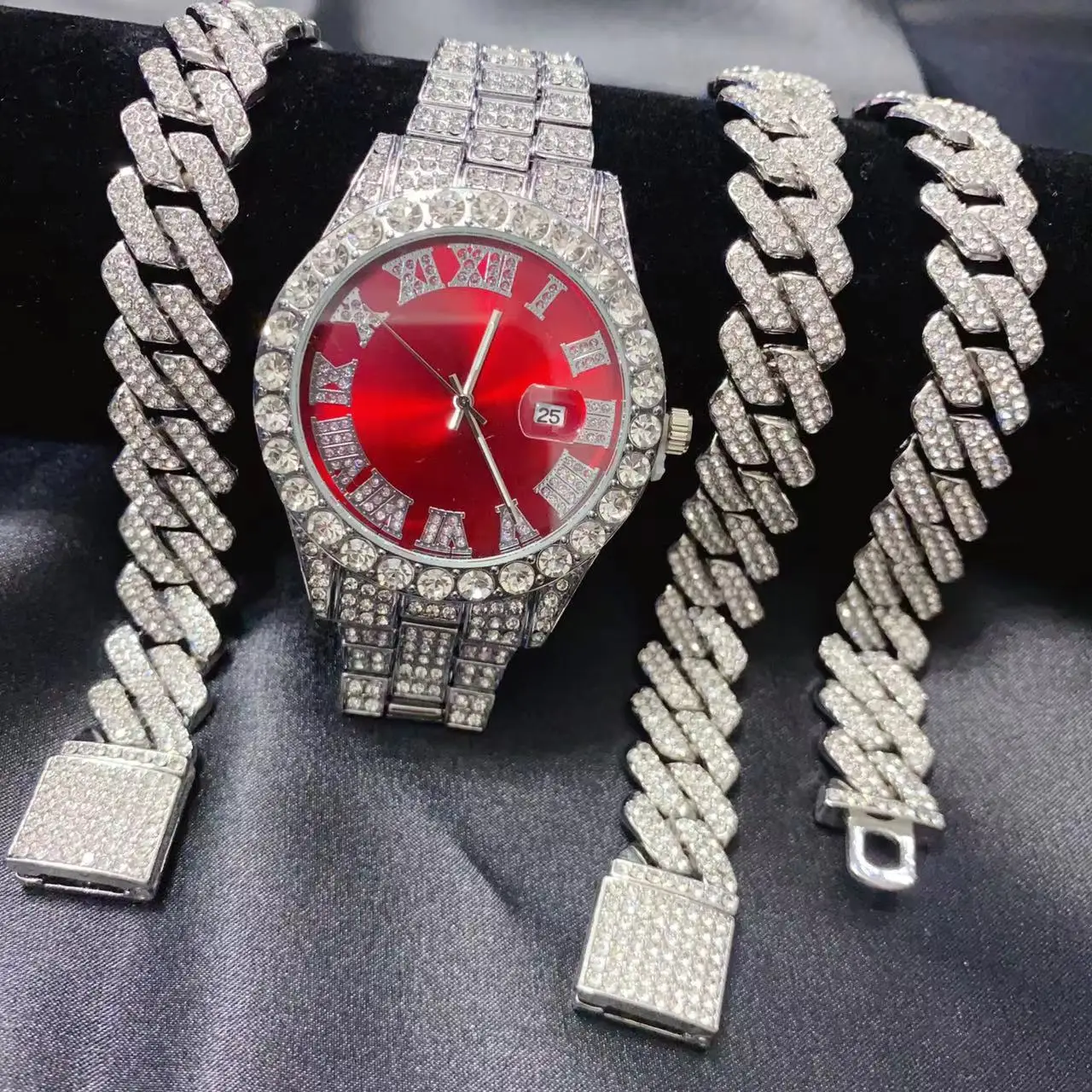 3 pezzi calendario hip-hop oro - Icebox Jewelry Watches recensione e prezzo